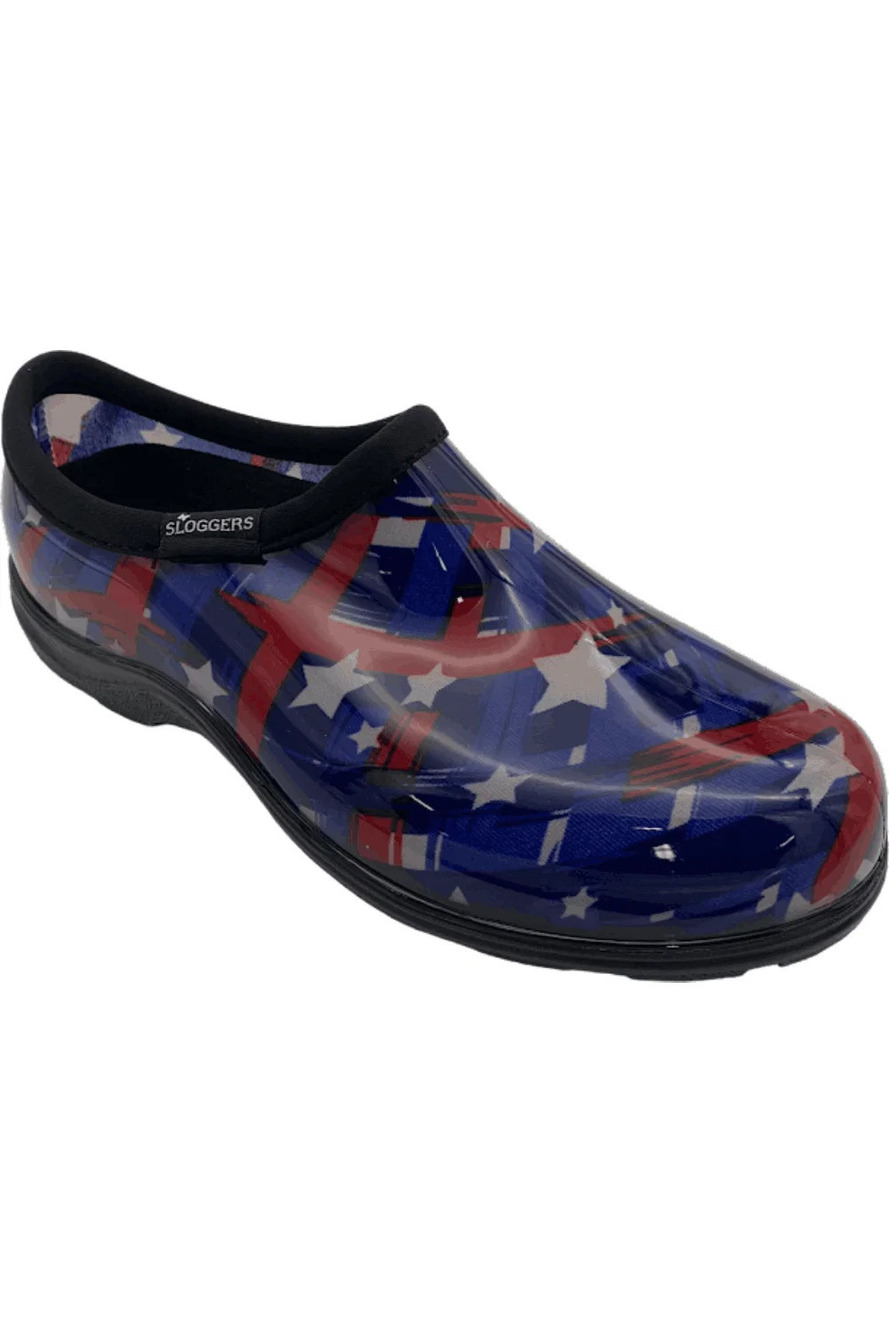 Sloggers Waterproof Patriotic Brushstrokes Garden Shoes Blue - Medium
